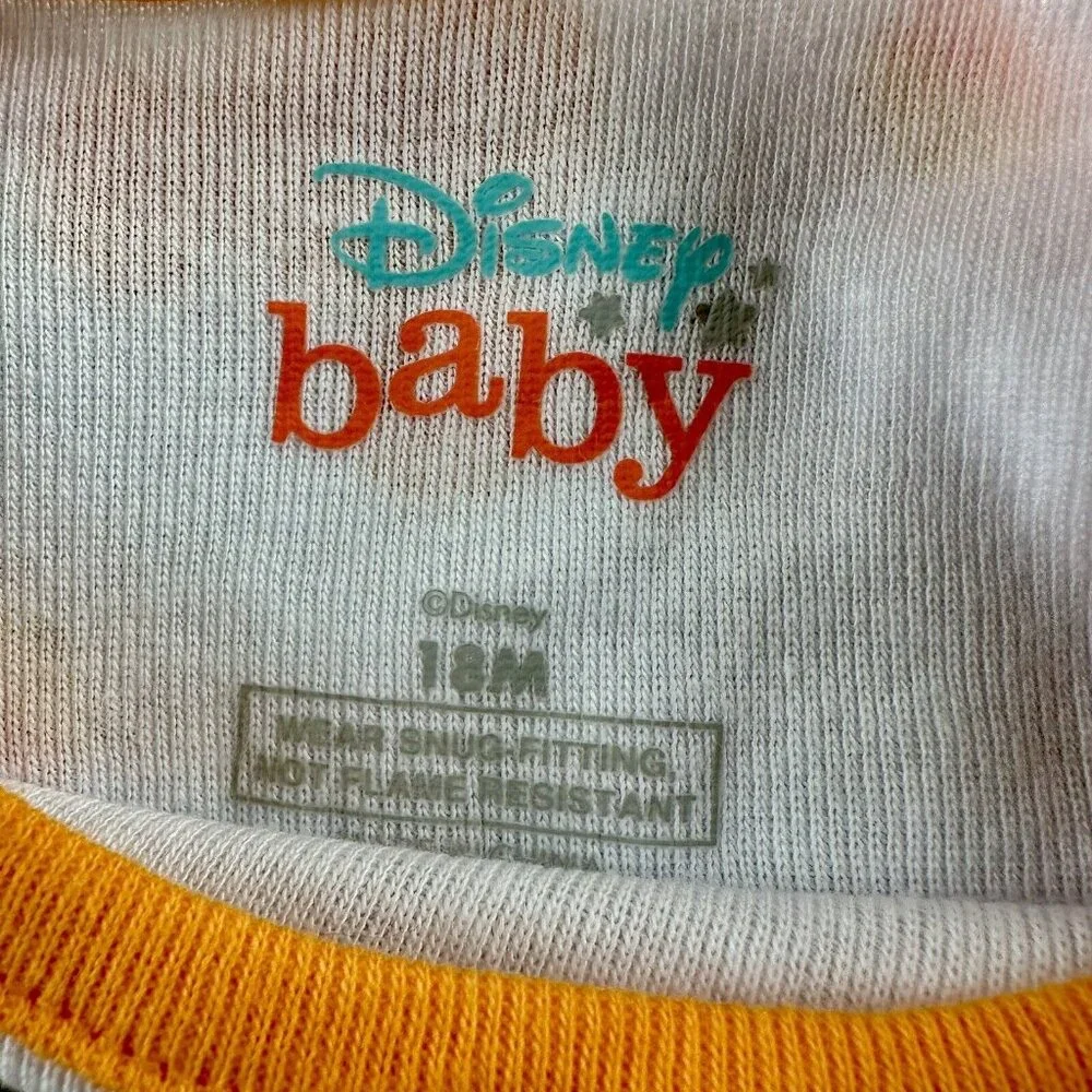 DISNEY Mickey Mouse 2‎ Pc Pajama Set Girl's Sz 18 mos. Orange Spookie Cotton NWT